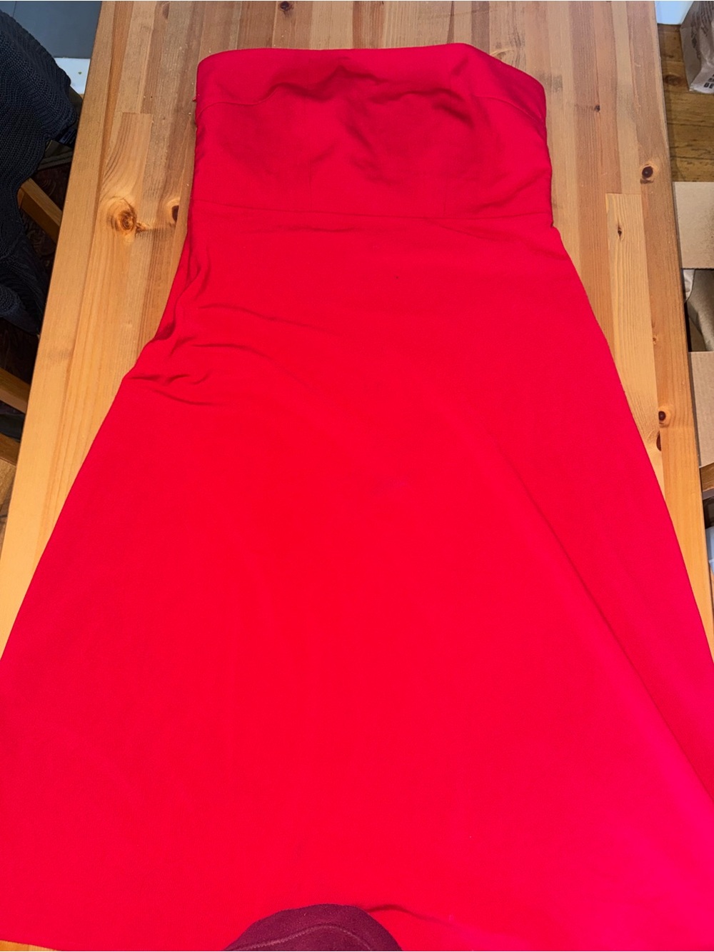 Strapless Red A-Line Dress - Classic Women's Cocktail Dress